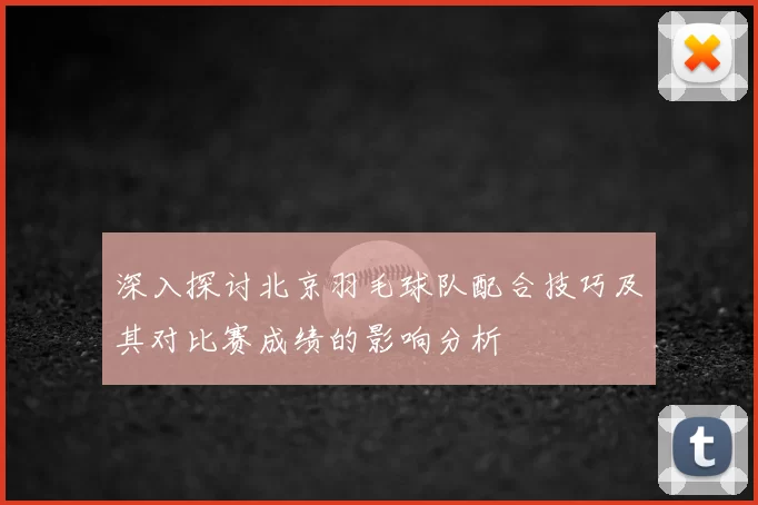 深入探讨北京羽毛球队配合技巧及其对比赛成绩的影响分析